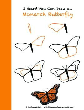 Drawing A Easy butterfly Learn How to Draw A Monarch butterfly Step by Step Drawings