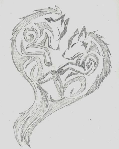 Drawing A Mad Wolf Wolf Heart Wolf Tribal Heart by Wolfhappy On Deviantart Tatoo