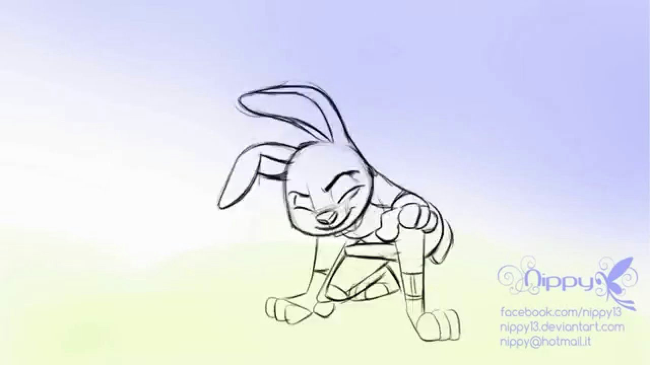 Drawing A Moving Cartoon Zootopia Judy Hopps Animation 2d Youtube