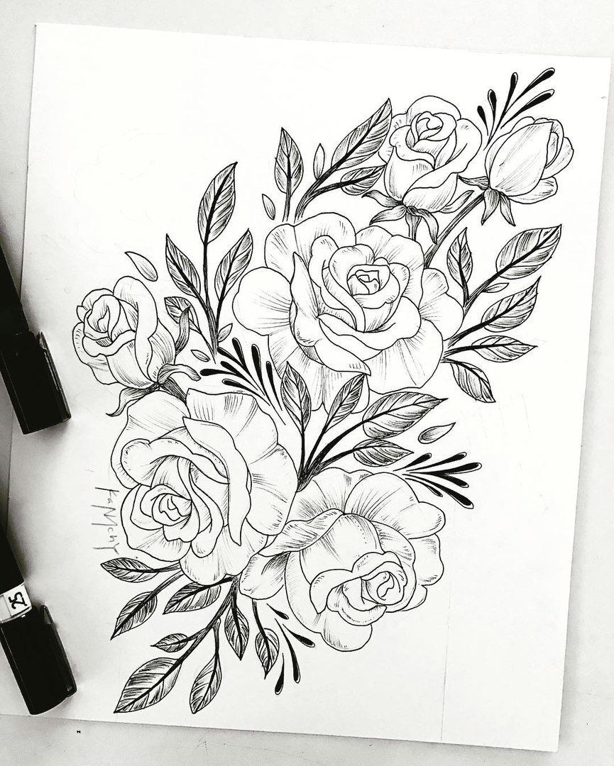 Drawing A Rose Design Pin Von Michelle Sander Auf Zeichnen Tattoos Tattoo Designs Und