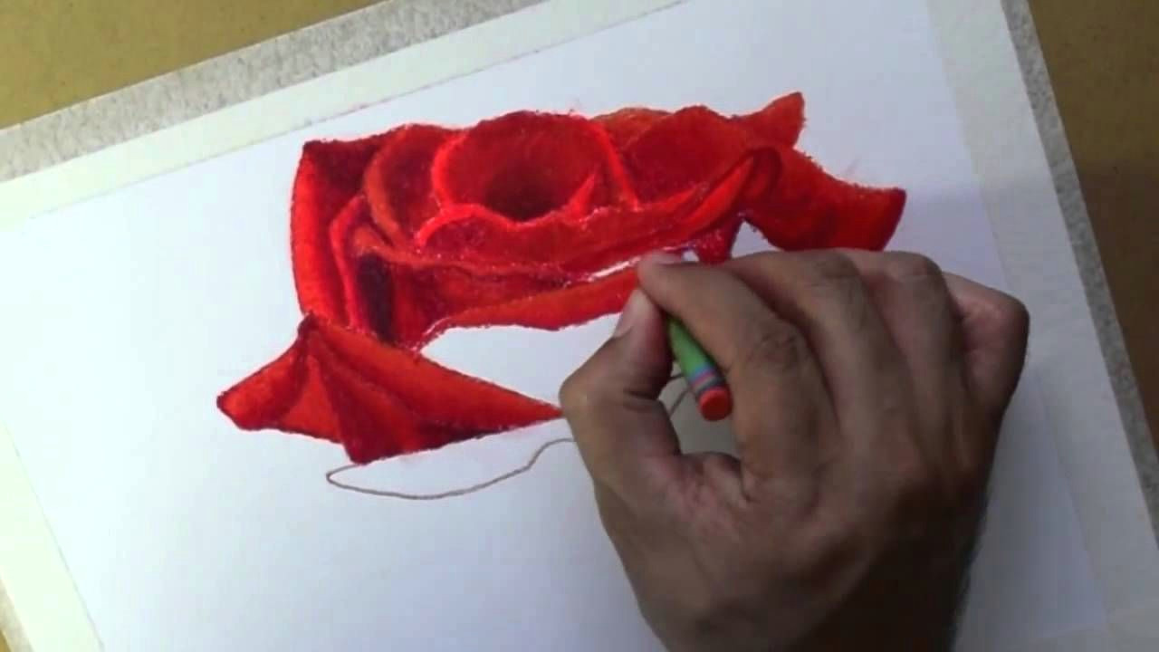 Drawing A Rose with Oil Pastels How to Draw Flowers Oil Pastels Rose Oleo Pastel Flores Rosa Pastel