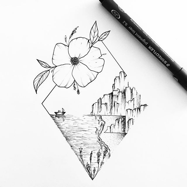 Drawing A Rose with Pen Drawing Sketch Flower Tattoo Rose Design Doodle Illustration