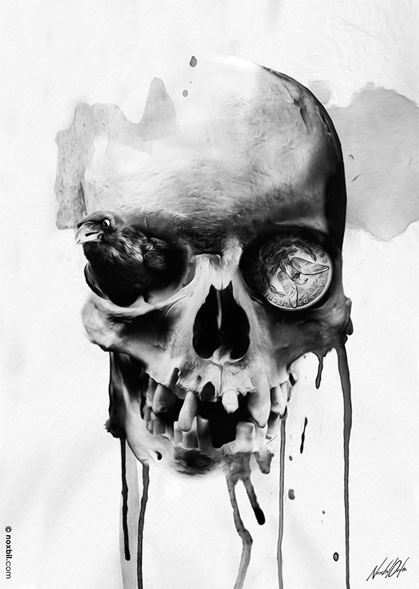 Drawing A Skull and Crossbones Digital Skull Illustrations by Noxbil Artists that Inspire Skull