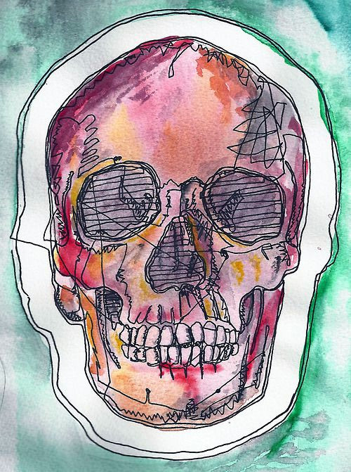 Drawing A Skull and Crossbones Watercolor Skull Painting Pinterest Drawings Skull Art and Skull