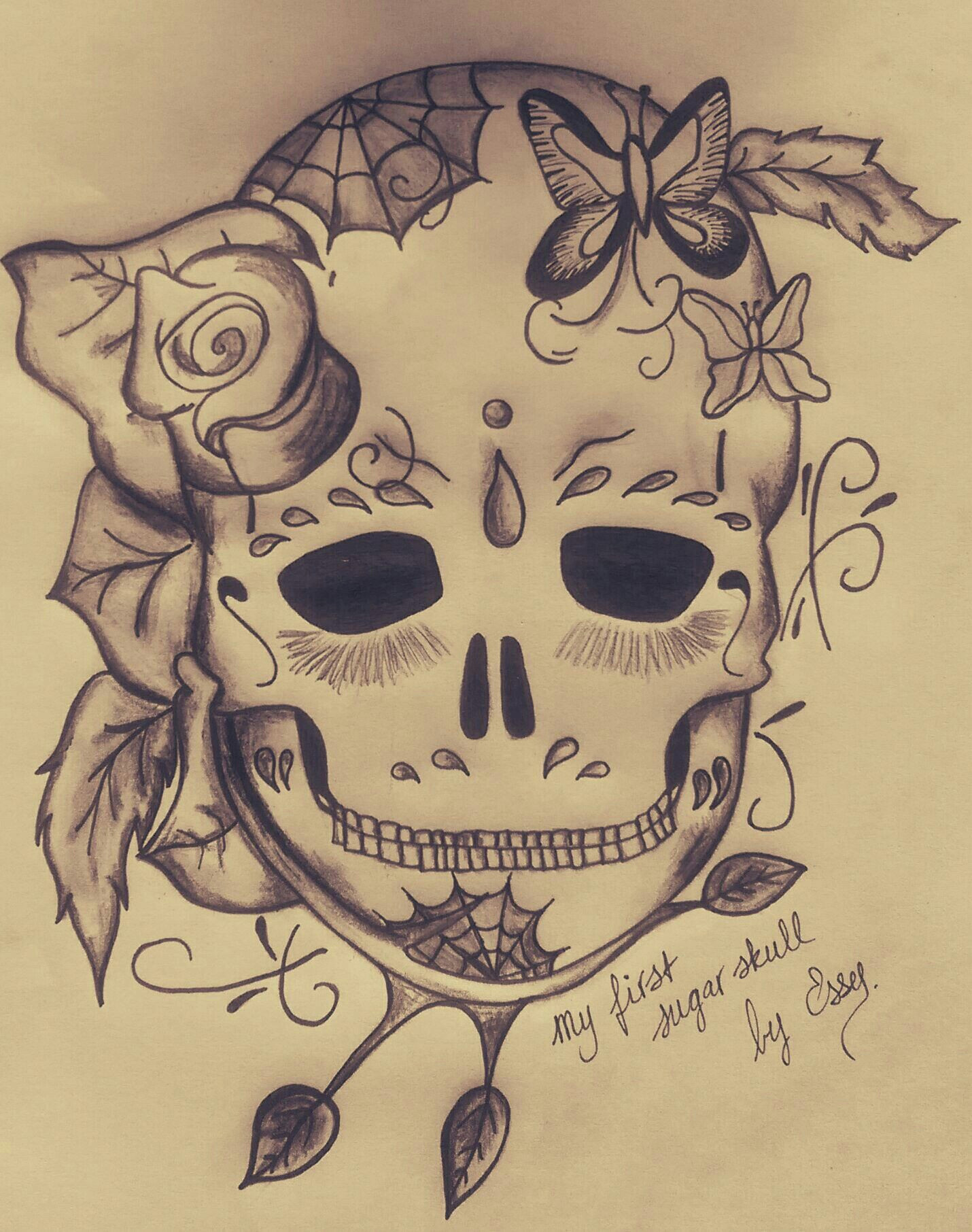 Drawing A Skull Face My First Sugar Skull by Essy June 2016 Art and Drawings