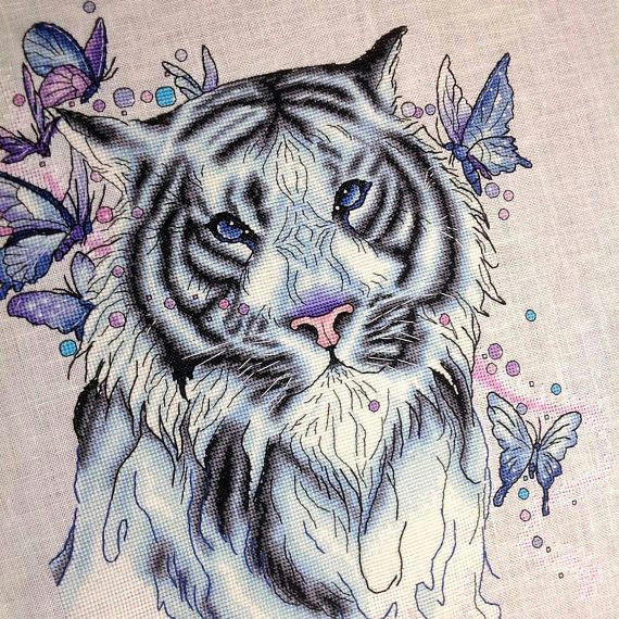 Drawing A Tiger Eye Tiger Cross Stitch Pattern Pdf Instant Download Animal Cross Stitch