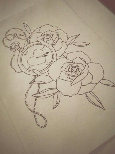 Drawing A Traditional Rose Neo Traditional Tattoo Design Roses Fob Watch by Laura W Tattoo