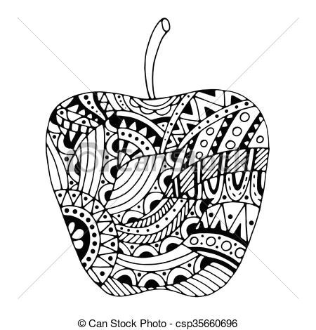 Drawing A Vector Heart Beautiful Patterns Stylized Apple Vector Illustration Artistically