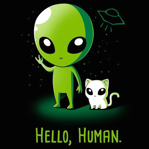 Drawing Alien Cartoon A A Here Kitty Kitty Hello Human Aliens Alien Art
