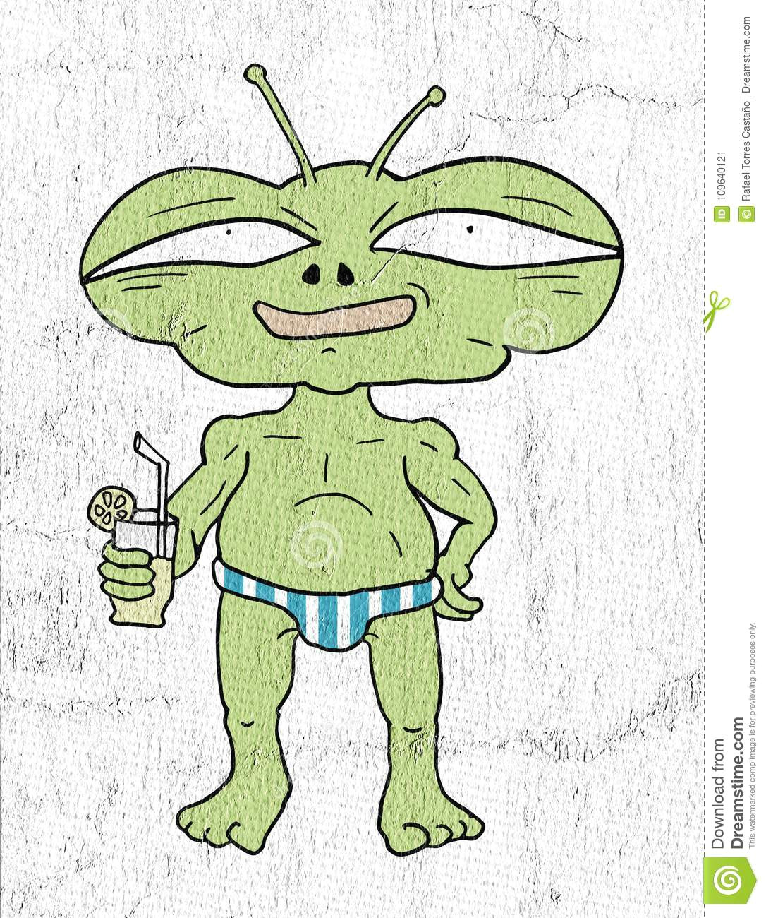 Drawing Alien Cartoon Funny Alien Draw Stock Illustration Illustration Of Monster 109640121