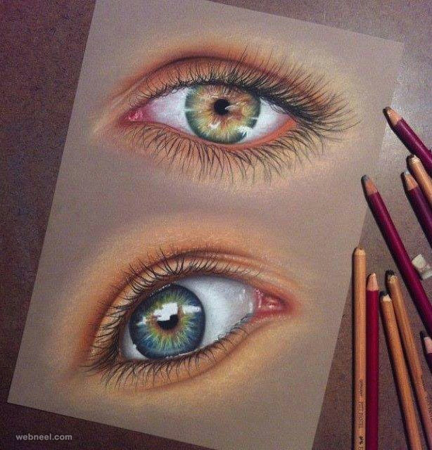 Drawing An Eye Realistically with Colored Pencils 60 Beautiful and Realistic Pencil Drawings Of Eyes Pinterest