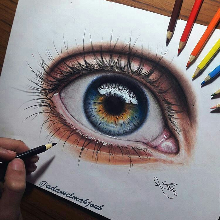 Drawing An Eye Realistically with Colored Pencils Pin by Perla Nicole On Dibujos Realistas Pinterest