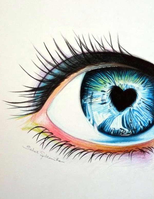 Drawing An Eye Using Colored Pencils 40 Color Pencil Drawings to Having You Cooing with Joy Bored Art