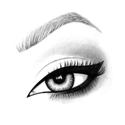 Drawing An Eye with Makeup On Hand Hand Drawn Illustration Of An Mac Eyeliner Using Pen Pencil and