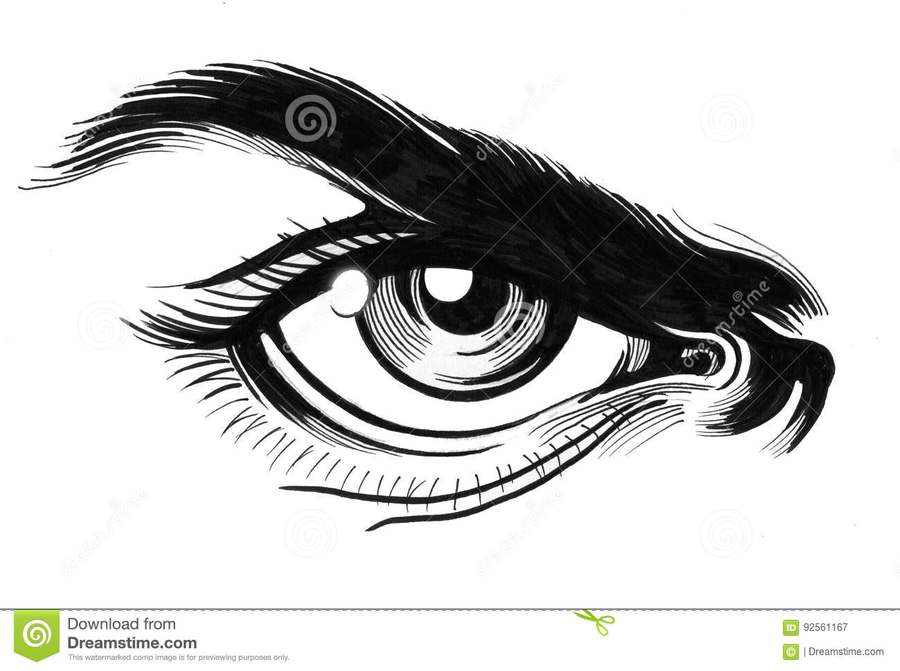 Drawing Angry Eye Angry Eye Stock Illustration Illustration Of Sketch 92561167
