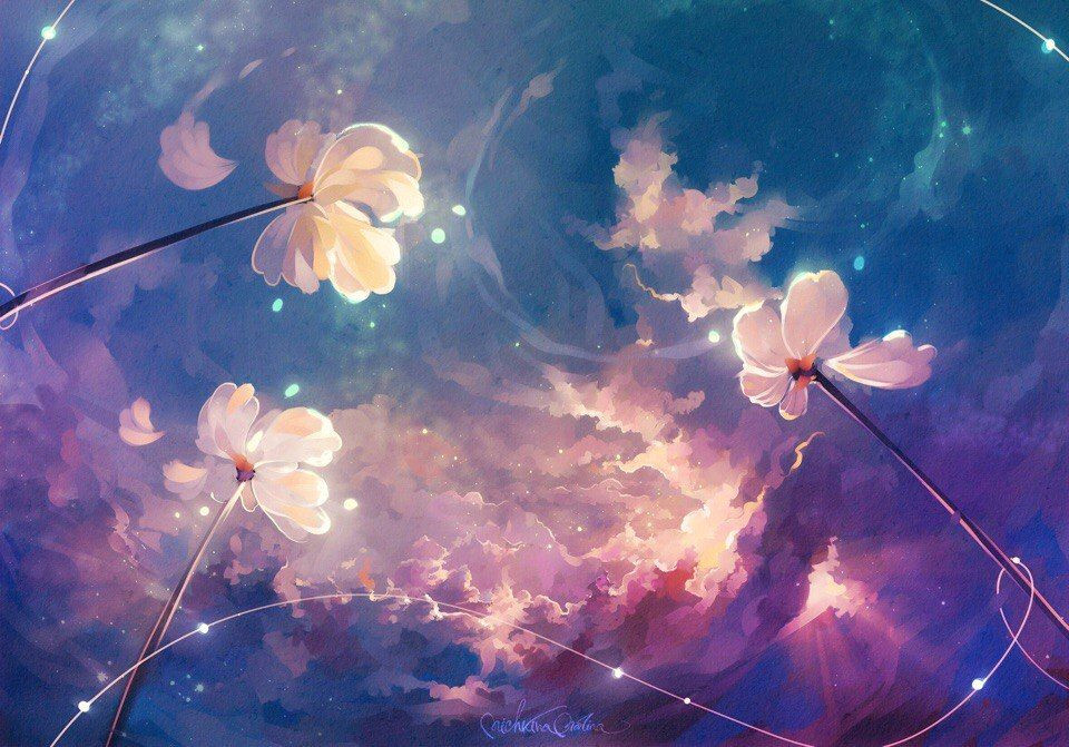Drawing Anime Backgrounds Magical Flowers by Marinamichkina Inspiration Art Anime Scenery