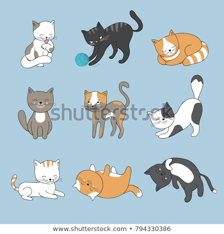 Drawing Anime Cats Hand Drawing Cute Cats Vector Kitty Stock Vektorgrafik Lizenzfrei