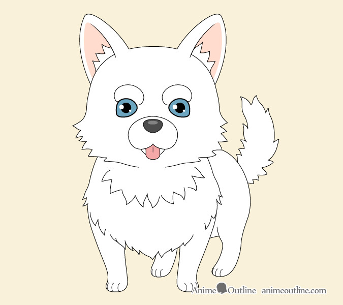 Drawing Anime Dogs How to Draw A Cute Anime Dog In 7 Steps Animeoutline