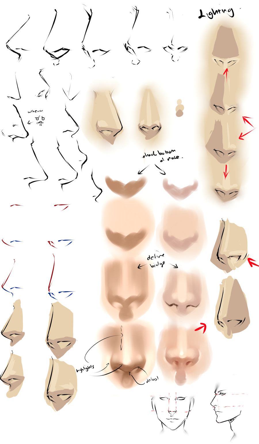 Drawing Anime Front View Drawing Anime Noses by Moni158 Deviantart Com Art Drawing