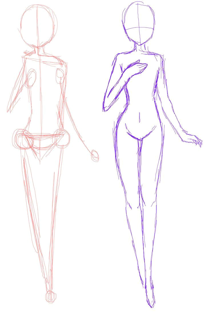 Drawing Anime Girl Tutorial Anime Bases Anime Base Standing Guideline Drawing Help