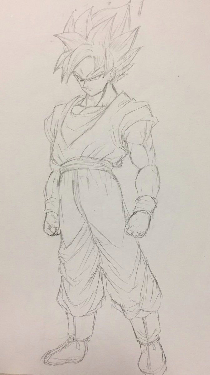 Drawing Anime Goku Dessin son Goka Kakarotto Super Saiyajin Blue Anime Goku