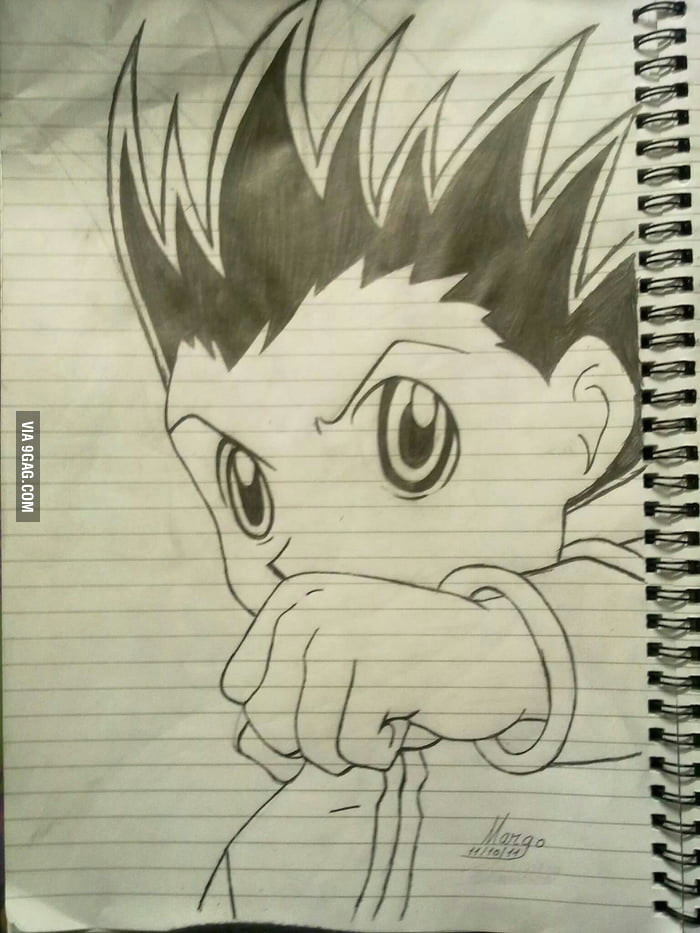 Drawing Anime Hunter X Hunter Anyone is Interested In Hunter X Hunter My Hand Drawing Gon