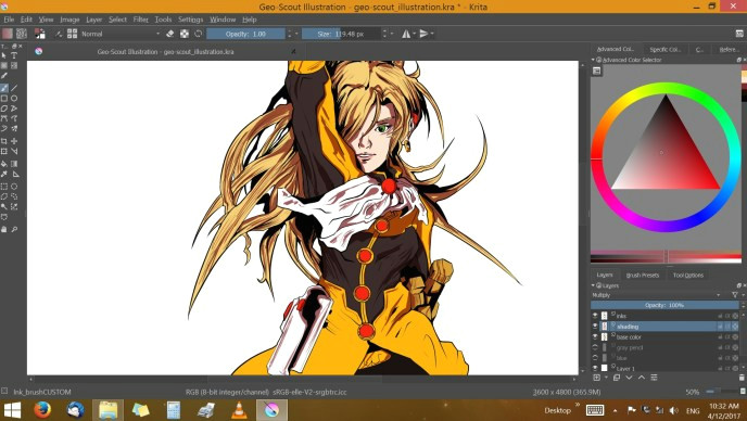 Drawing Anime In Krita Demonstration Illustrating Geo Scout In Krita Millennium Steve