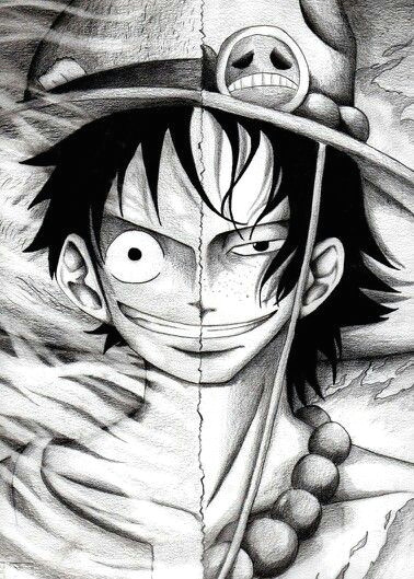 Drawing Anime Luffy Monkey D Luffy X Portgas D Ace One Piece Ace Luffy One Piece