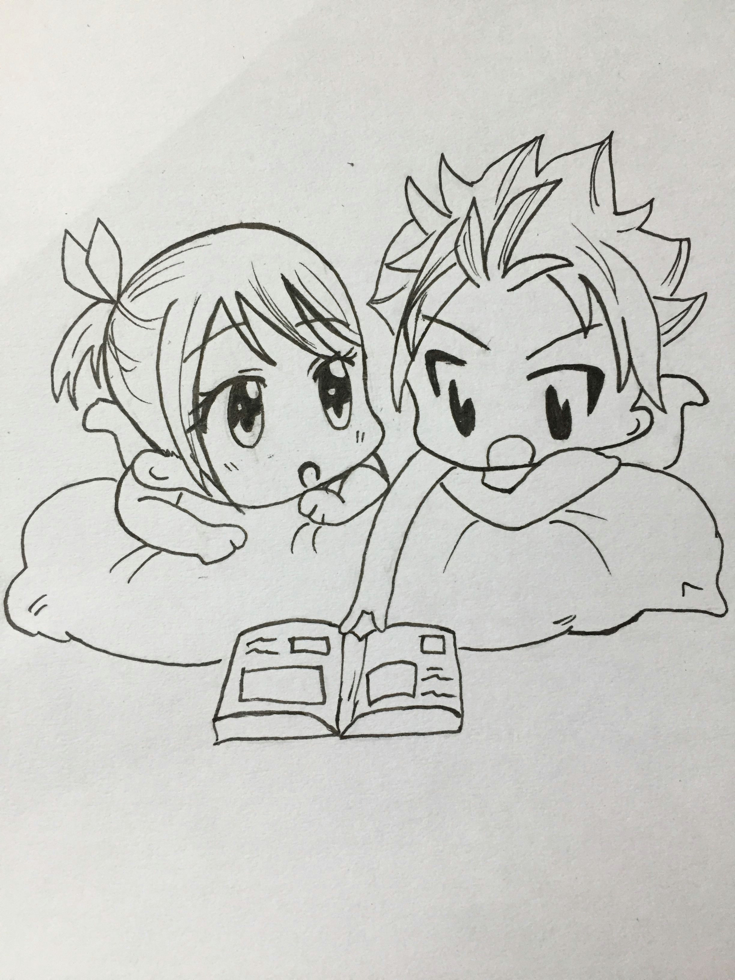 Drawing Anime Natsu Nalu Chibi Fairytail Nalu Chibi Mangadrawing Manga Love Art