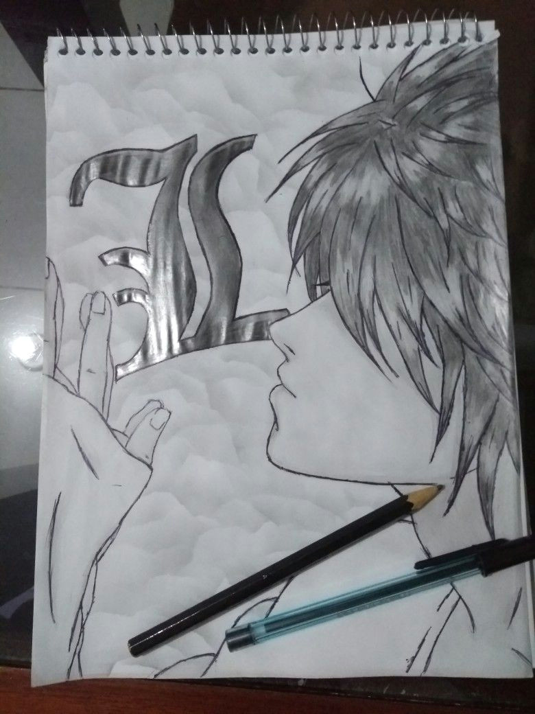Drawing Anime Notes L S Fan Art Anime Death Note by Camilla Martins Fan Art Drawing