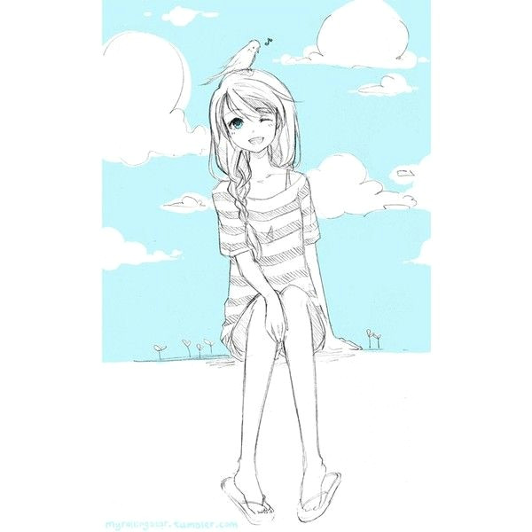 Drawing Anime On Illustrator U C A A U Anime Girl Anime Illustration A Liked On Polyvore