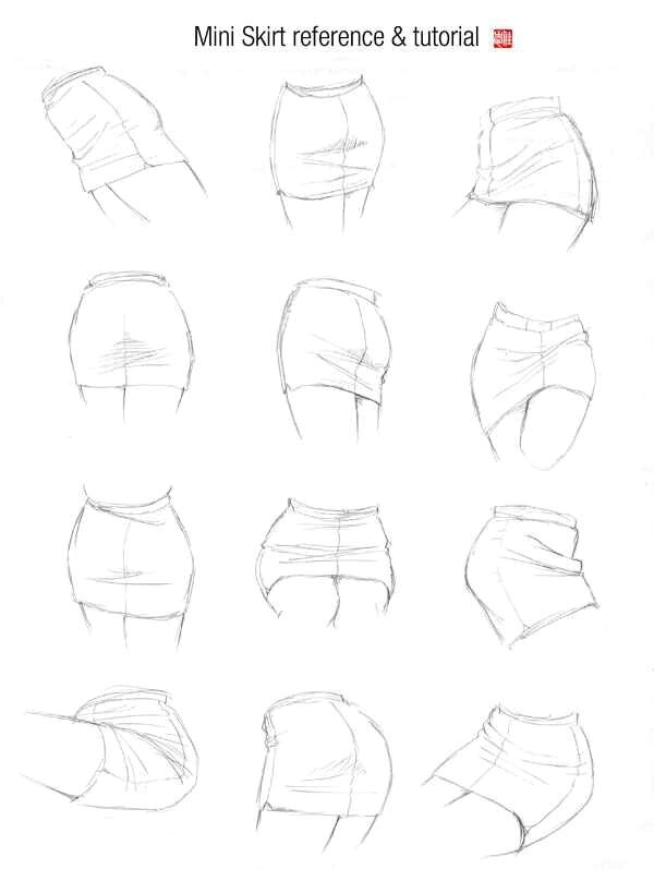Drawing Anime Skirts Miniskirt Reference Sketch Pinterest Drawings Art and Art