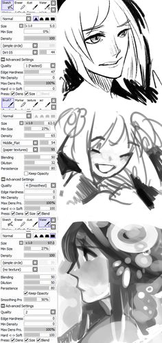 Drawing Anime Using Paint tool Sai 81 Best Paint tool Sai Brush Settings Images Painting tools