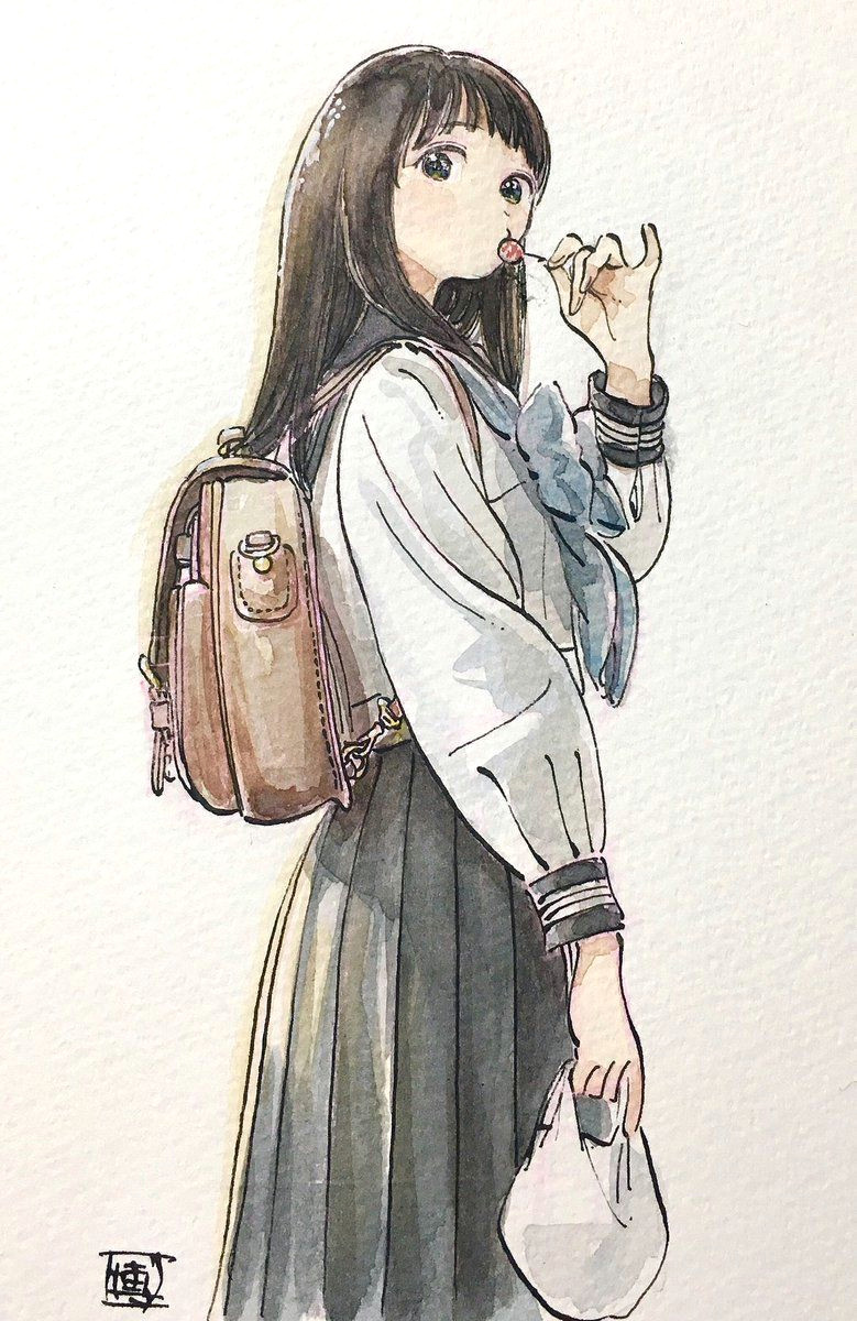 Drawing Anime Using Watercolor Watercolor Watercolour Anime Draw Anime Art Anime Watercolor