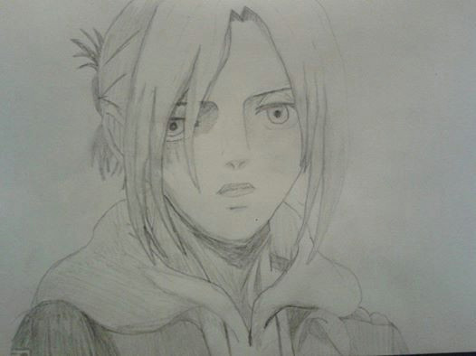 Drawing Anime with Colored Pencil Annnie Leonhart From the Anime attack On Titan Snk Anime Art