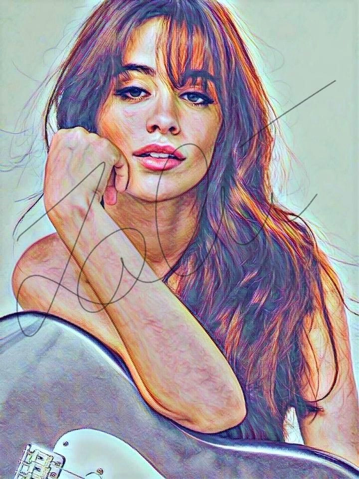 Drawing Anime with Colored Pencil Camila Cabello Coloured Drawing Hand Drawn Print Cabello1 Colored
