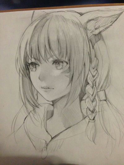 Drawing Anime with Pencil Redhead Neko Anime Drawings In 2019 Drawings Manga Drawing