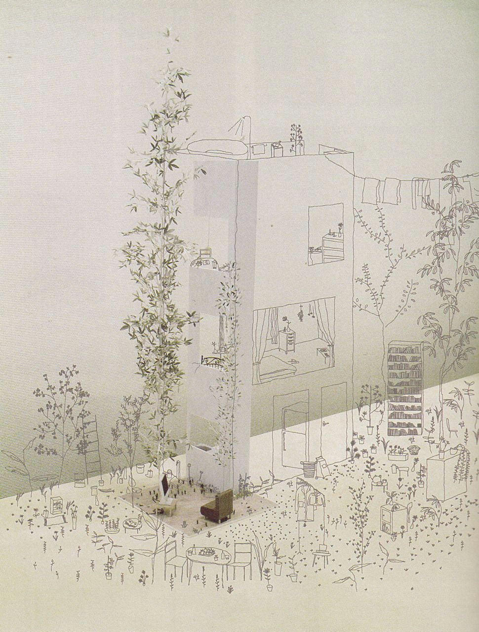 Drawing Architecture Tumblr Betonbabe A A A A Junya ishigami Row House In tokyo 2005 Betonbabe