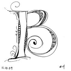 Drawing B Letter 1314 Best Zentangle Letters Images