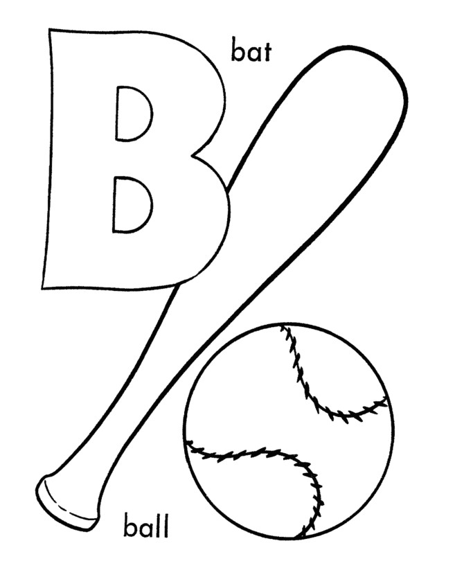 Drawing B Letter Abc Pre K Coloring Activity Sheet Letter B Bat Grandchildren