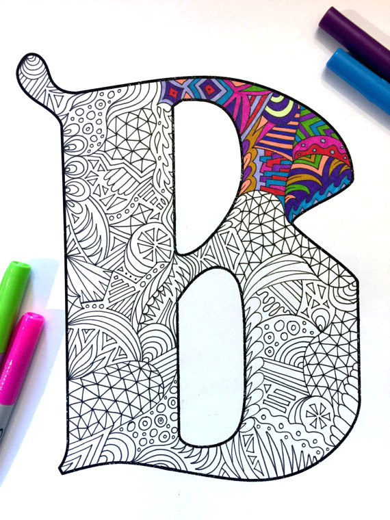 Drawing B Letter Letter B Zentangle Inspired by the Font Deutsch Gothic