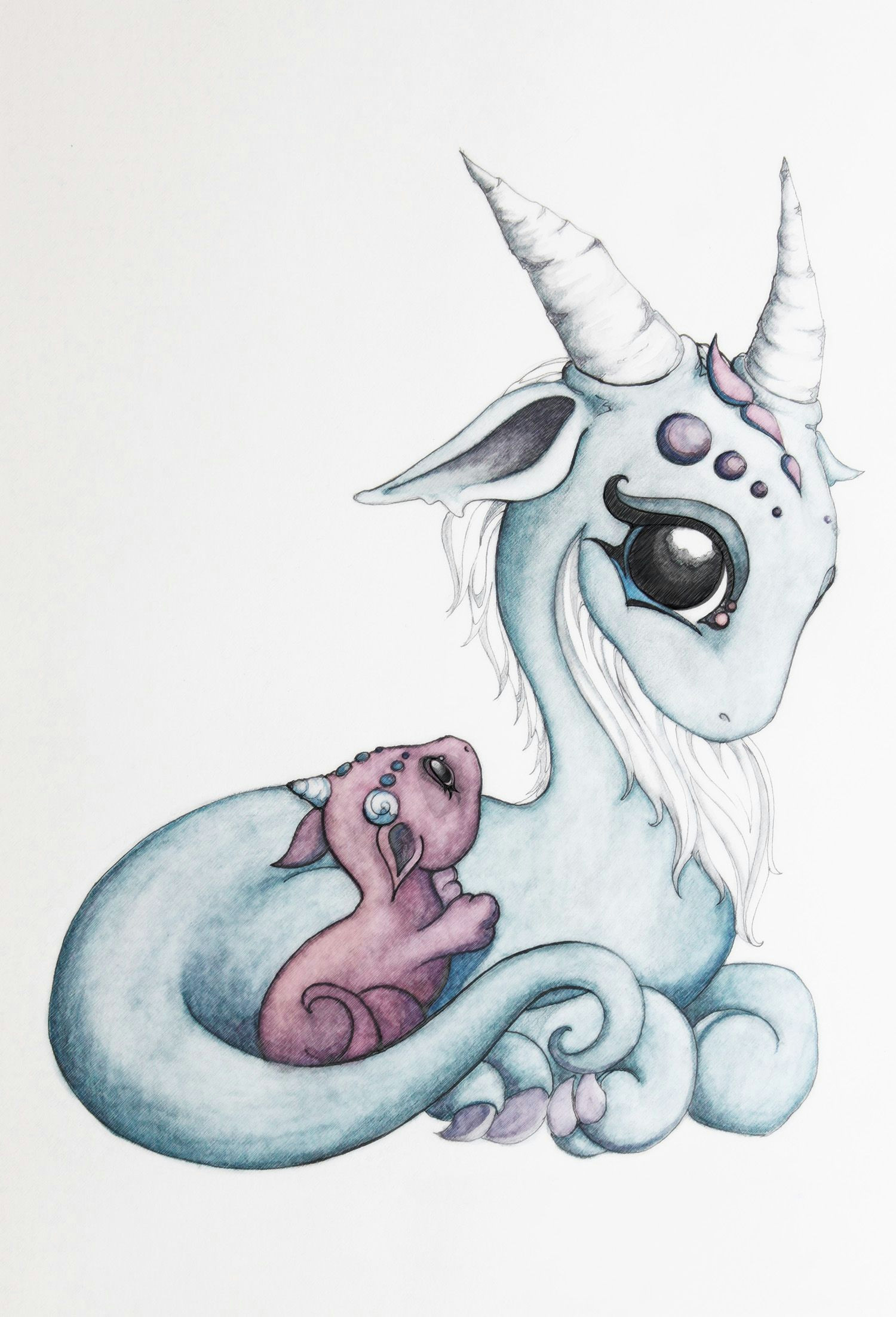 Drawing Baby Dragons Mama and Baby Dragon 2d Dragons In 2019 Dragon Art Dragon Baby