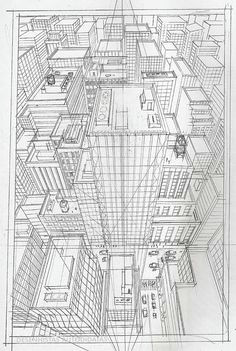 Drawing Birds Eye View City Directly Overhead Birds Eye View Perspective Drawing 6th Grade