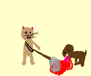 Drawing Blood From Dogs A Cat and Dog Cleaning Blood Drawing by Cupcakeangelsda Drawception