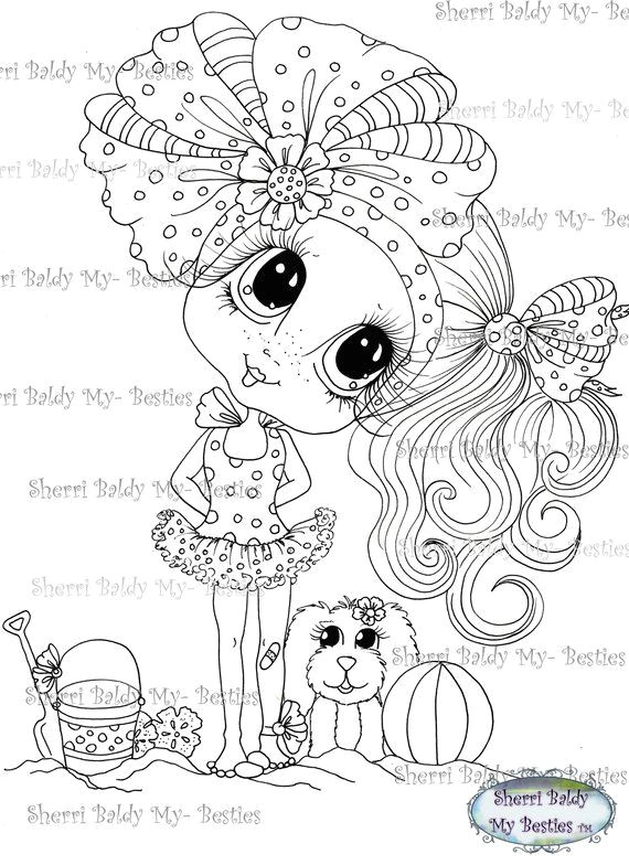 Drawing Bunny Eyes Instant Download Digital Digi Stamps Big Eye Big Head Dolls Bestie