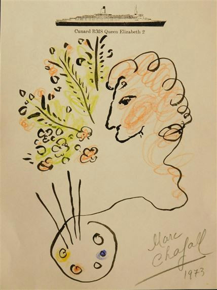Drawing C Class Chagall Marc Qe2 souvenir Drawing 1973 1973 Mutualart