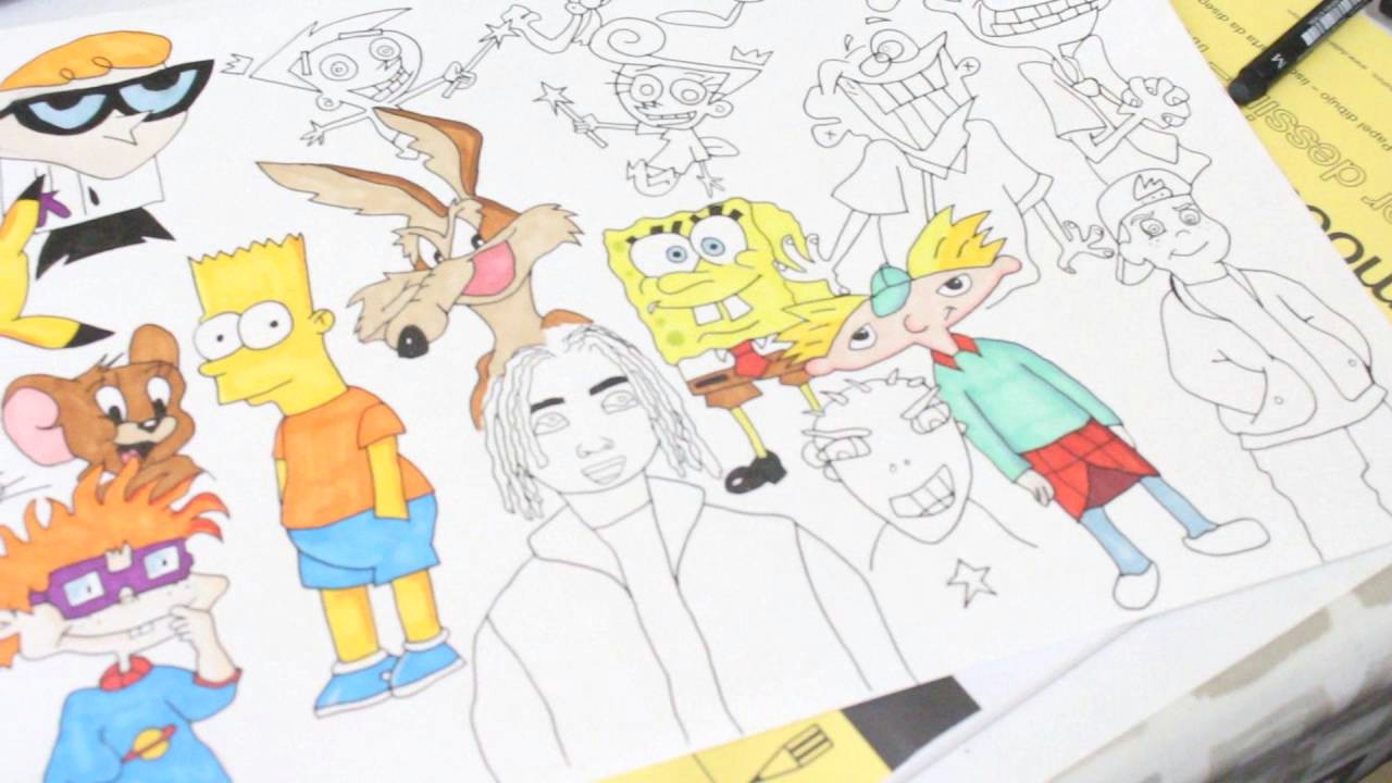 Drawing Cartoon 90s Speed Drawing 90s Cartoon Charcaters Joshvisuals Youtube