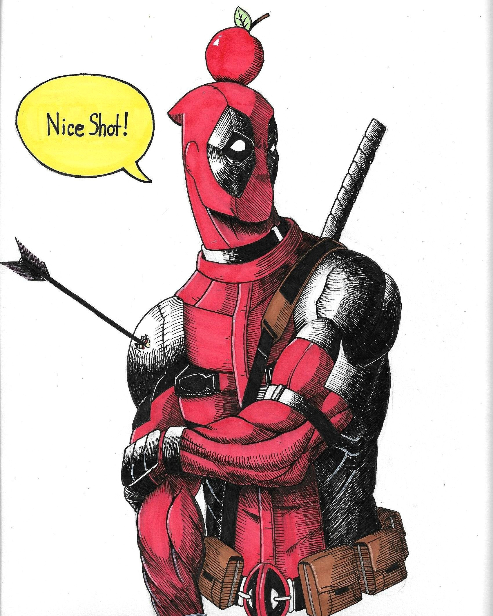 Drawing Cartoon Deadpool Deadpool Drawing I Did with Pro Markers and Microns Drawing Ideas