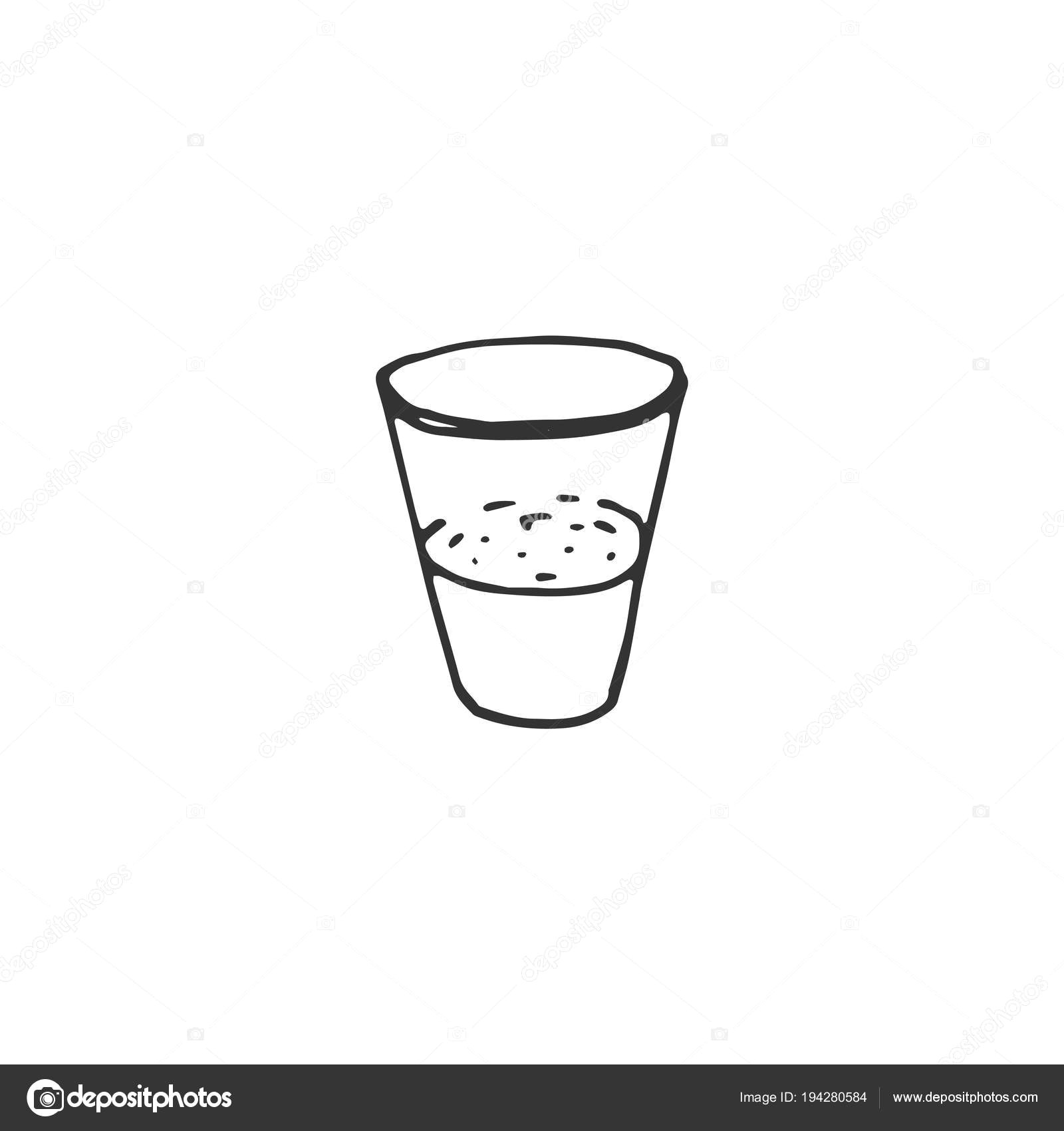 Drawing Cartoon Glasses Glass Water Vector Draw Stock Vector A C F Dor 194280584