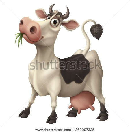 Drawing Cartoon Grass Happy Funny Cartoon Cow Chewing Grass Cow Cartoon Cow Cow Cartoon